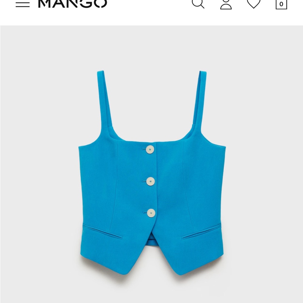 Mango Blue Vest Size L - Trendy